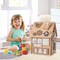 Costway Wooden Busy House Montessori Toy with Sensory Games & Interior Storage Space